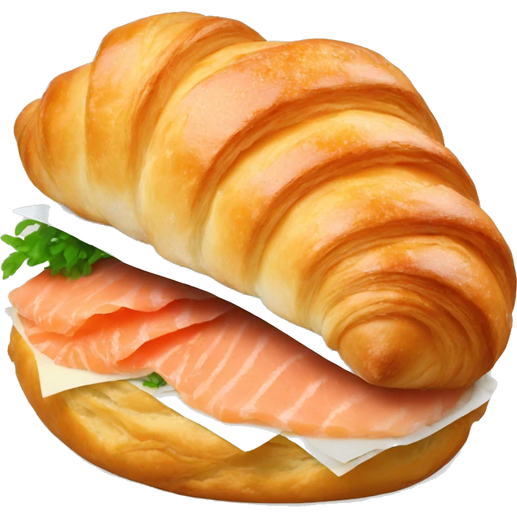 Croissant with salmon emoji
