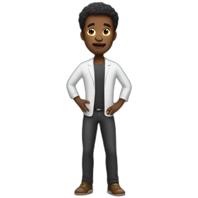 black man shrugging emoji