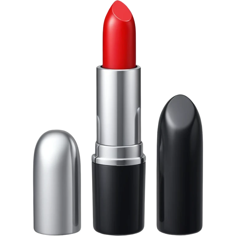 lipstick bullet, polished silver chrome, sexy beauty symbol emoji