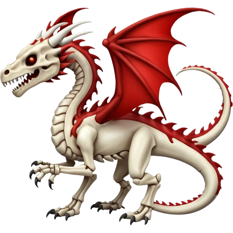  skeletal skeleton bone dragon with blood markings emoji