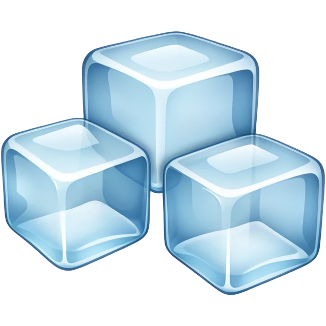 Realistic ice cubes emoji