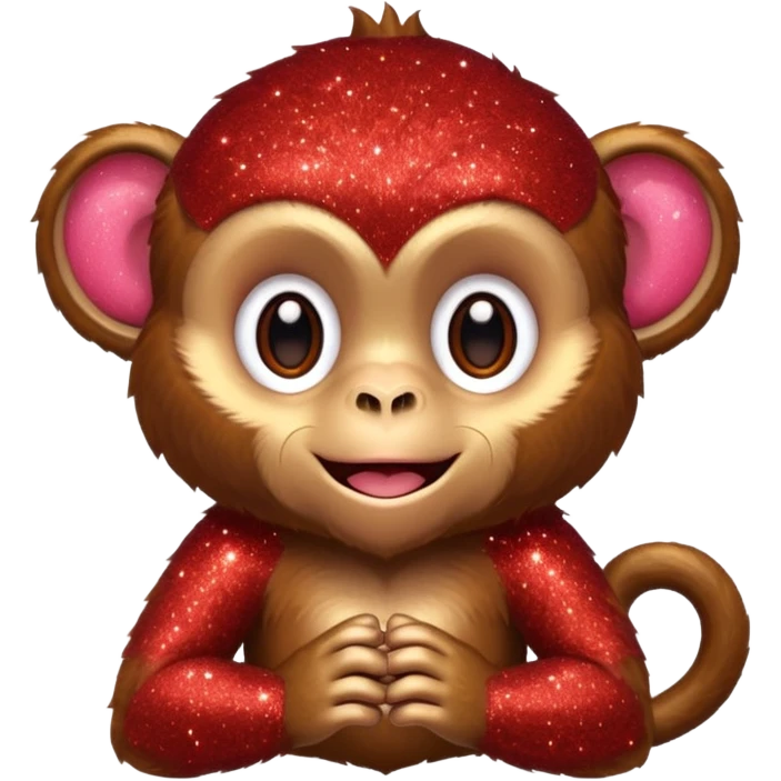 red glitter monkey emoji