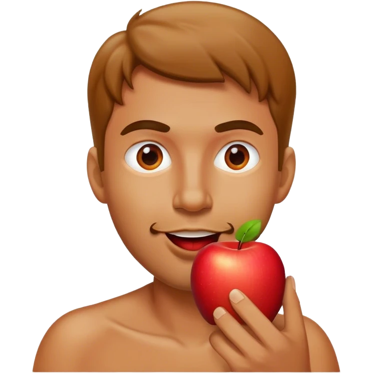 man eating apple emoji