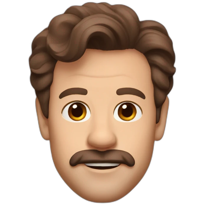 Ted lasso head brown hair emoji