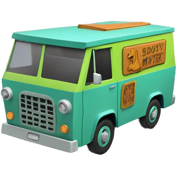 Detailed Papercraft Scooby Doo mystery machine step van emoji
