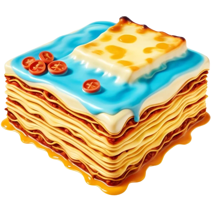 surreal salvadore dali style flying melting spam lasagna landscape emoji