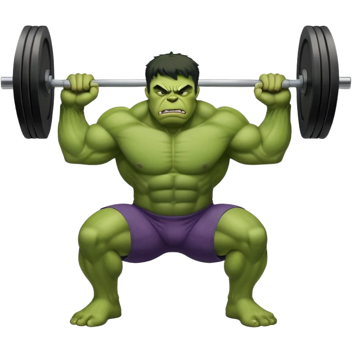 hulk doing heavy squats emoji