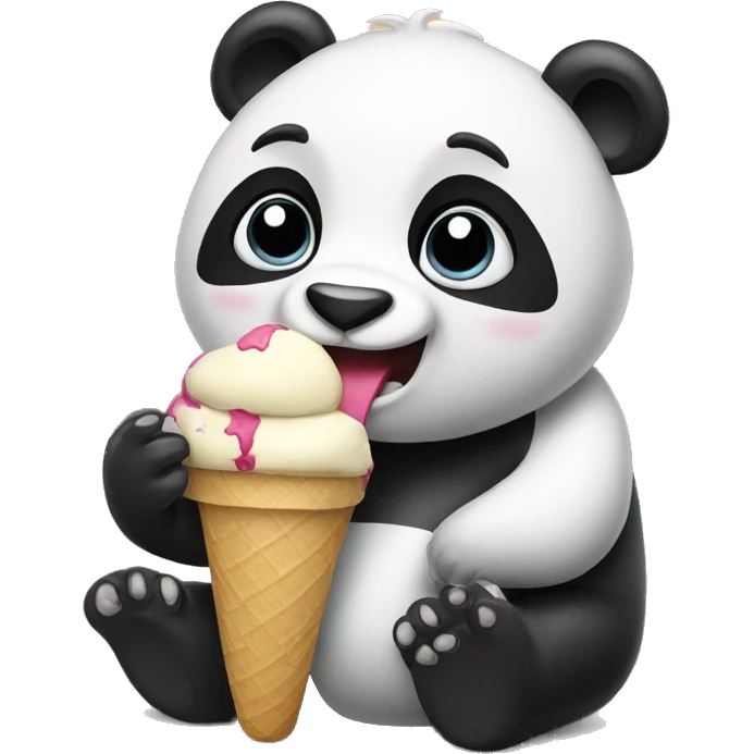 Panda eating ice cream emoji