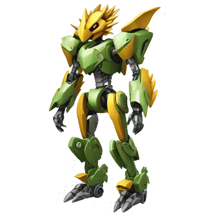 mechanical spiky Medabot-raptor-dragon-Bionicle-mecha full body emoji