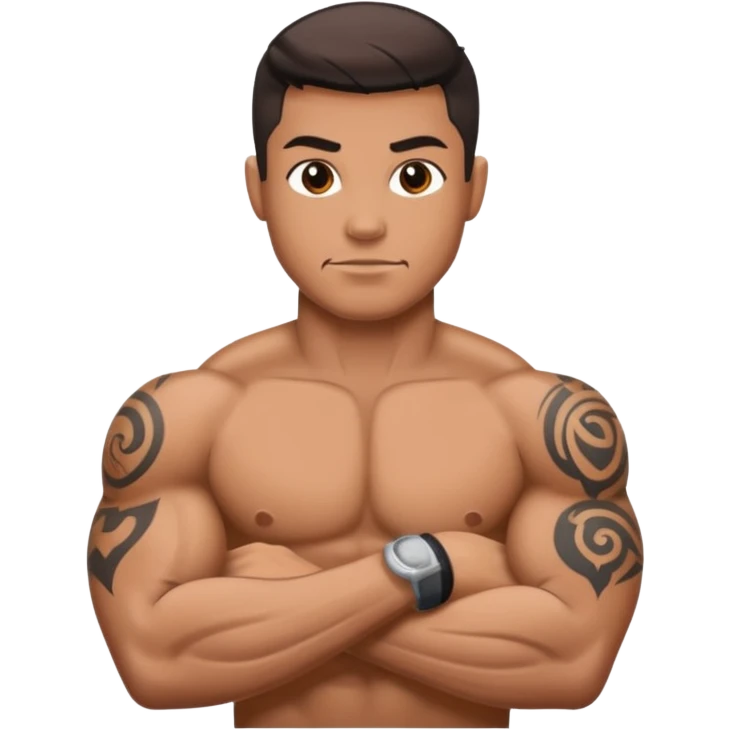 Muscled tattooed arm emoji