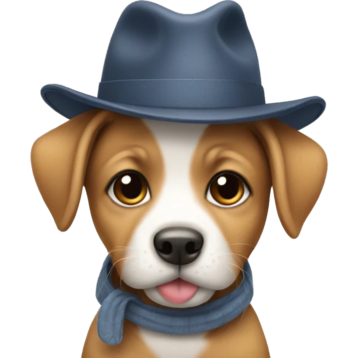 puppy wearing a hat emoji