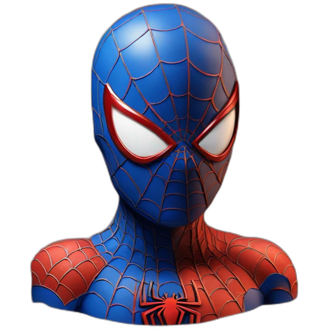 spiderman bust classic blue and red  emoji