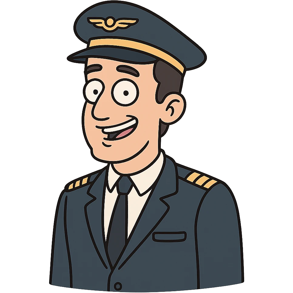 flat toon style pilot emoji