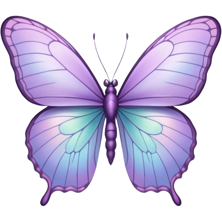 Pastel lilac iridescent butterfly emoji
