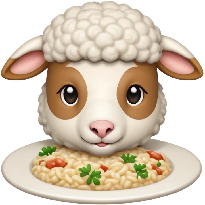 Sheep eating tuna risoto emoji