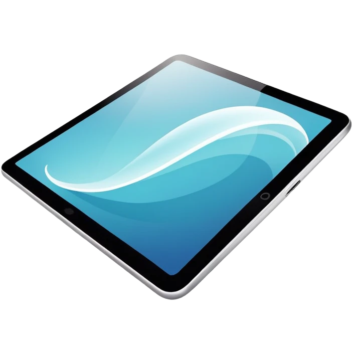 digital tablet illustration hovering above a smooth vector curve emoji