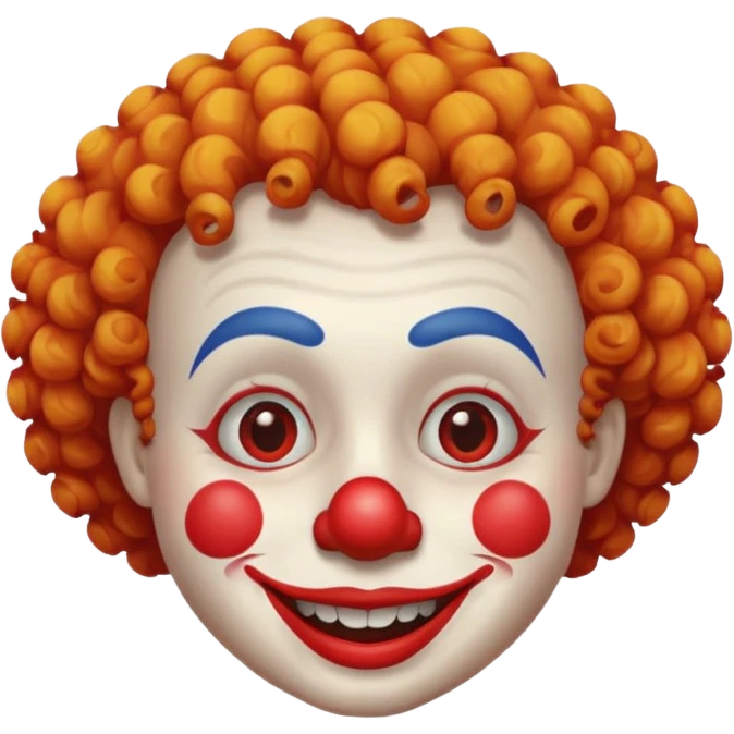 Clown with curly short hair emoji