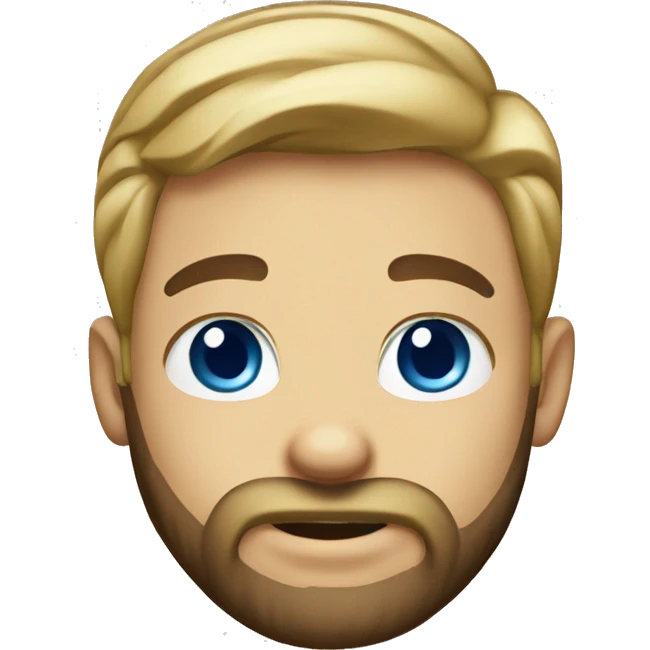 blue eyed blonde bearded boy in iOS 18 emoji style emoji