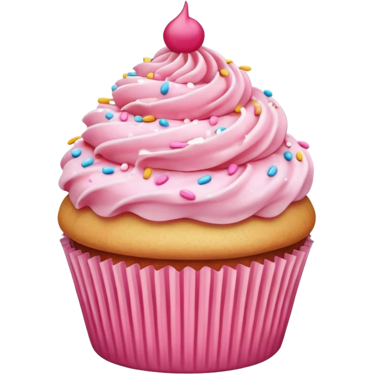 Cupcake with pink icing emoji