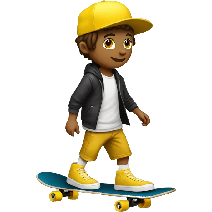 Skateboarding con gorra amarilla emoji