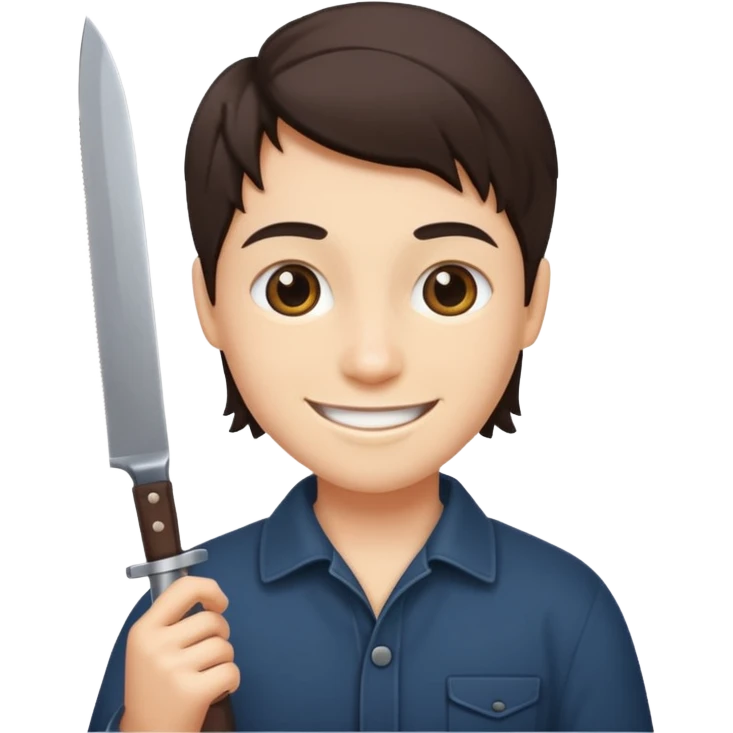 Love smile while holding knife  emoji