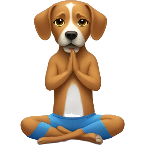 Perro haciendo yoga emoji