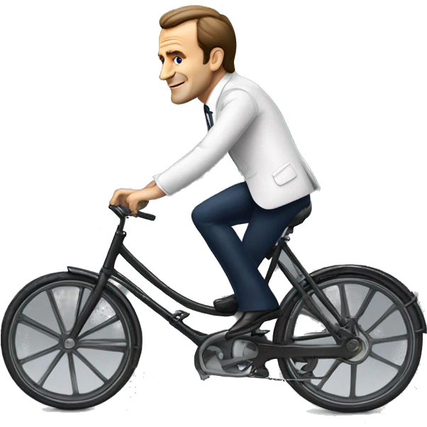 macron sur un vélo  emoji