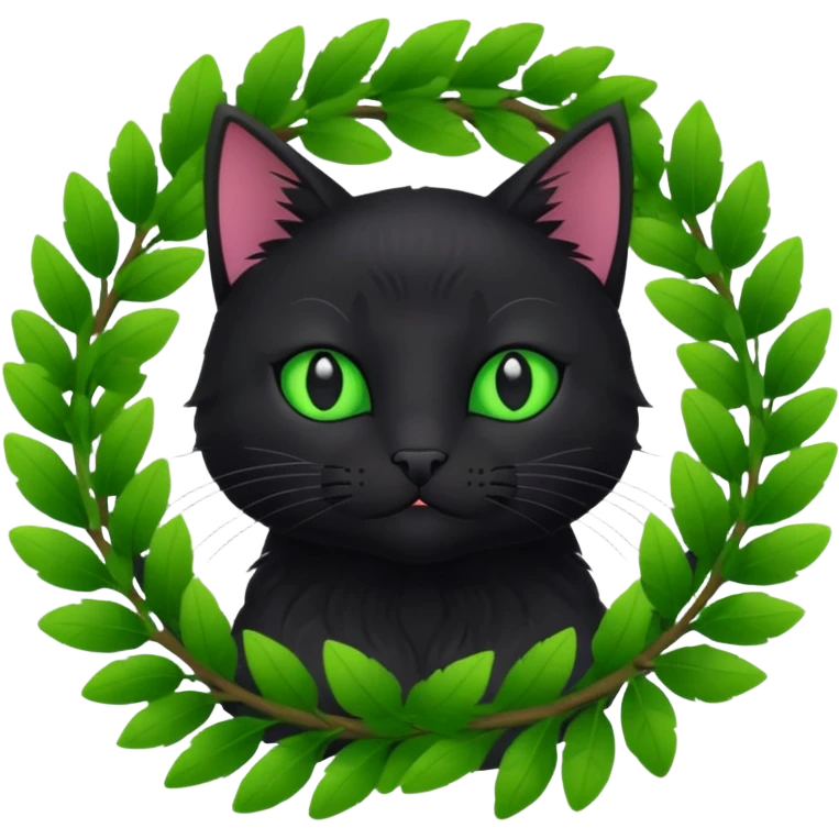 wreath black cat emoji