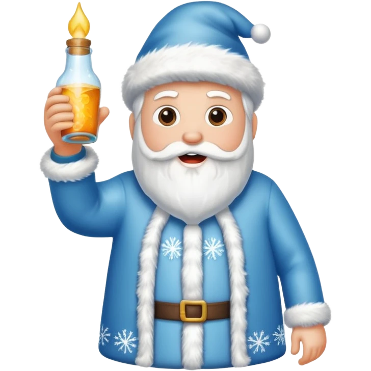Father Frost Bottle with Popping emoji