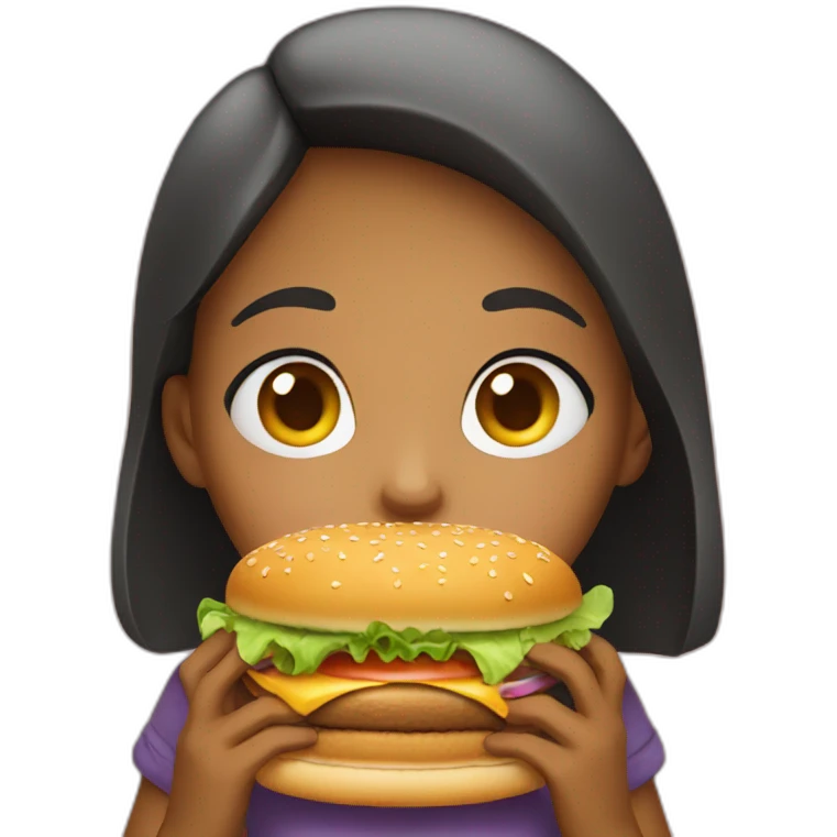 Girl eating burger  emoji