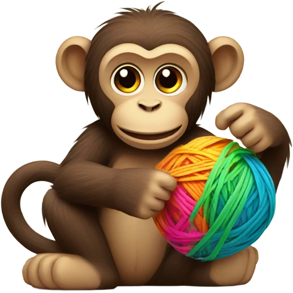 Monkey with yarn ball emoji