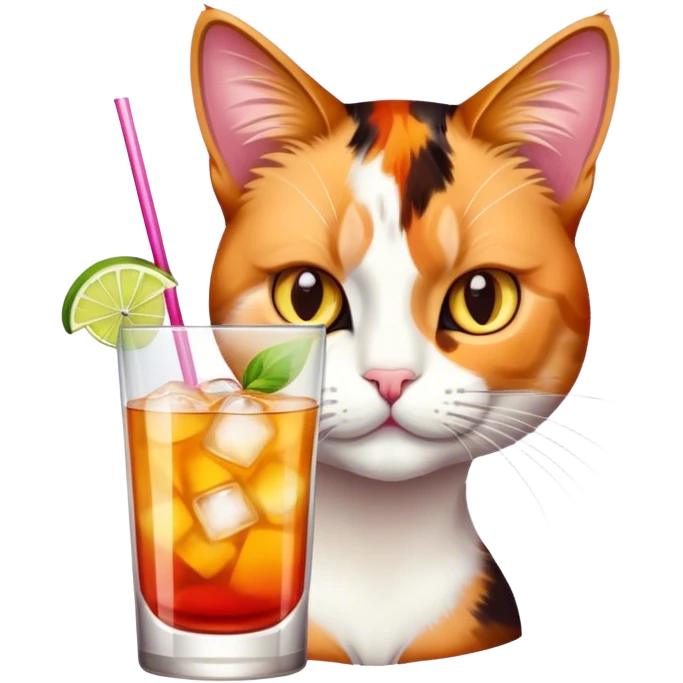 cat drinking a cocktail emoji