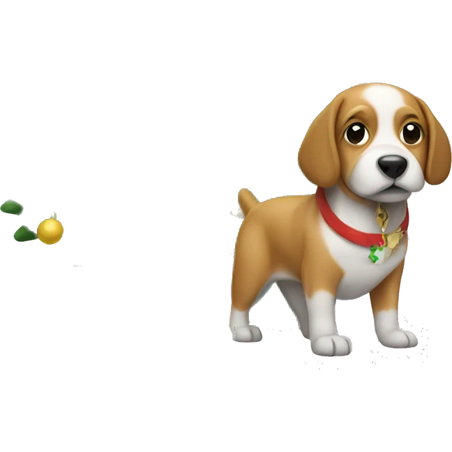 Dog with Christmas tree  emoji