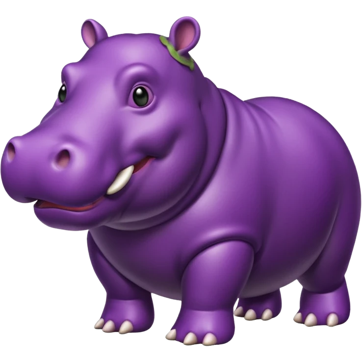 A hippo made of eggplant emoji