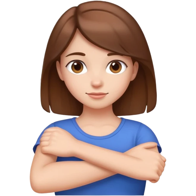 girl with arms over her shoulder  emoji