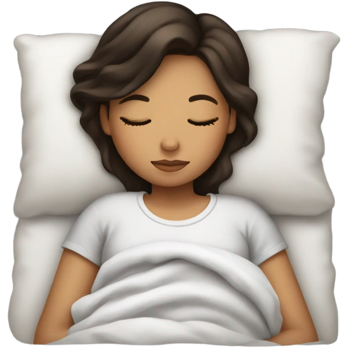 Brunette girl sleeping emoji