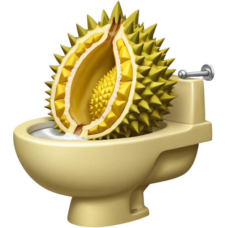 durian coming out from backside in toilet bown emoji
