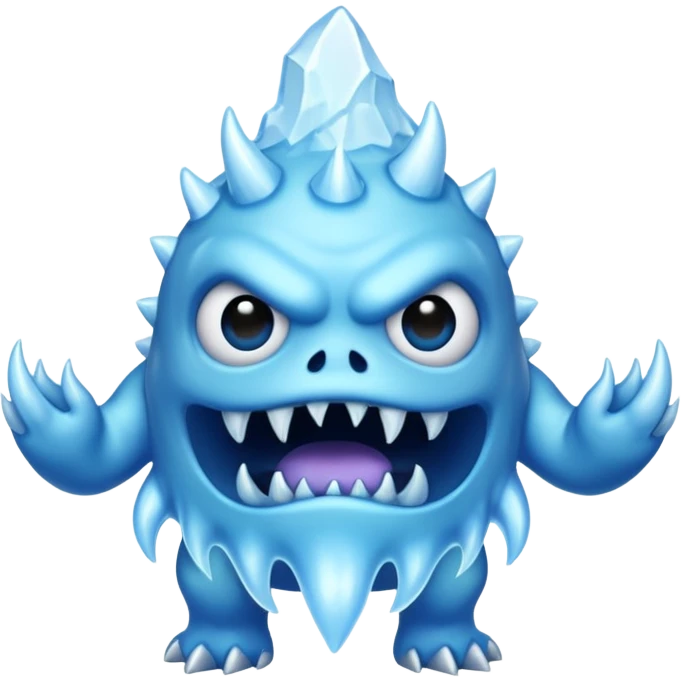 a scary creepy ice monster emoji