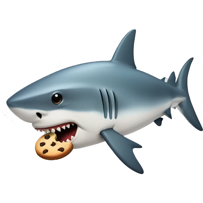 Shark with a cookie emoji