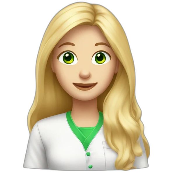 Blonde Long hair girl green eyes baking cookies emoji