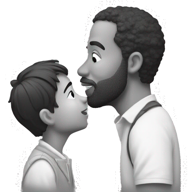father kissing son on the lips love emoji