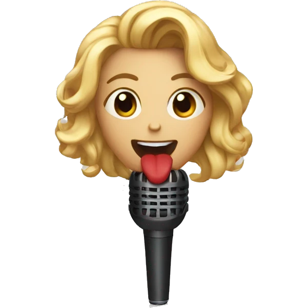 friends singing song with mic emoji