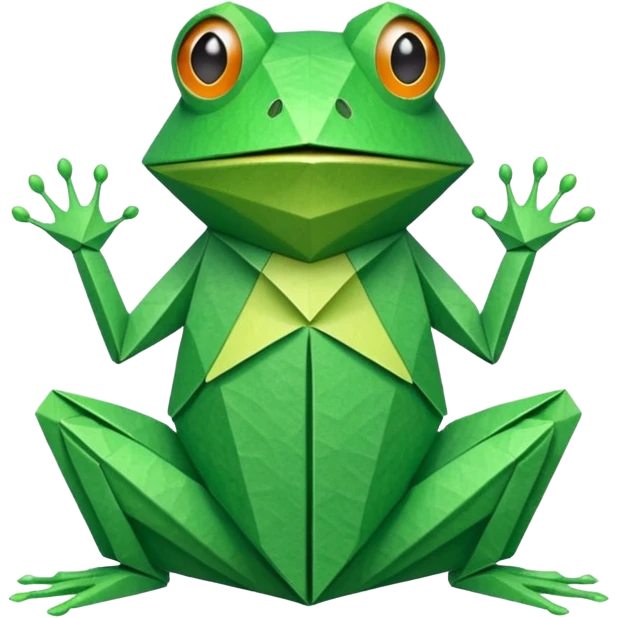 green origami frog  emoji
