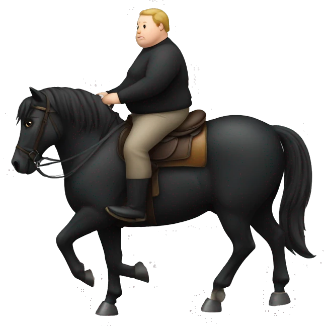 fat man on a black horse emoji