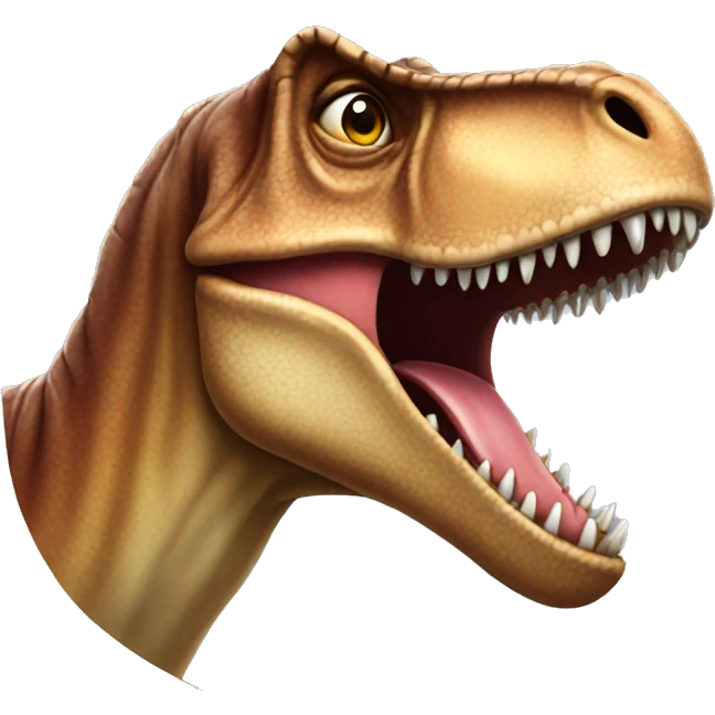 blushing t. rex  emoji