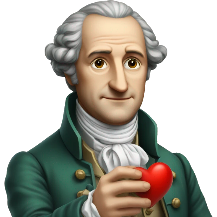 Goethe holds the heart in his hand emoji