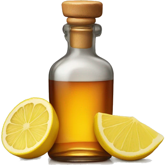 Bourbon bottle with ginger, Lemon and Honey emoji