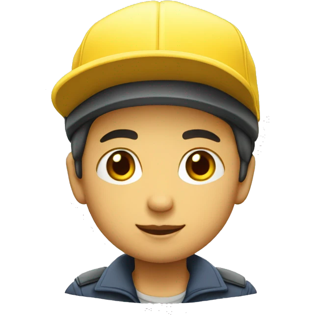 Niño blanco con gorra amarilla emoji