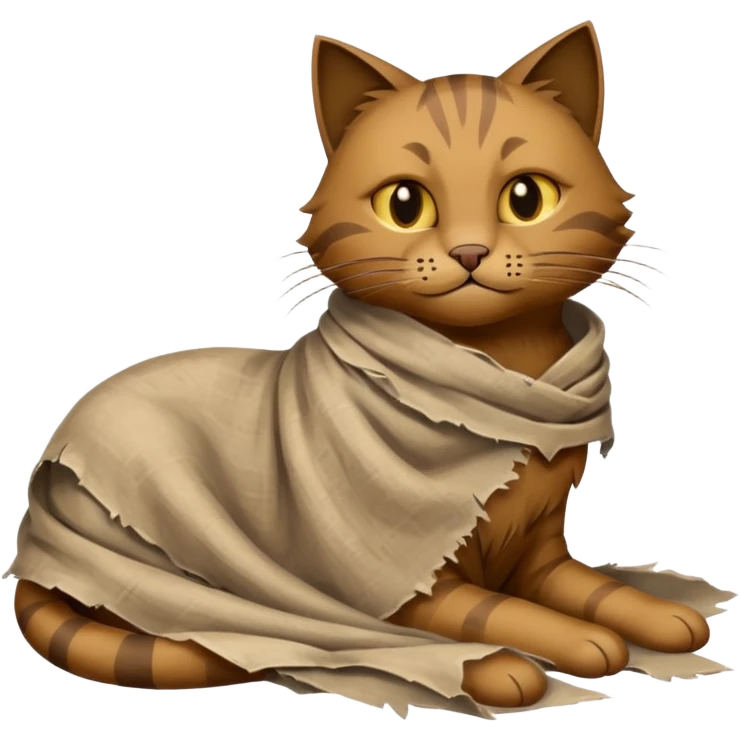 ancient cat with tattered cloth emoji
