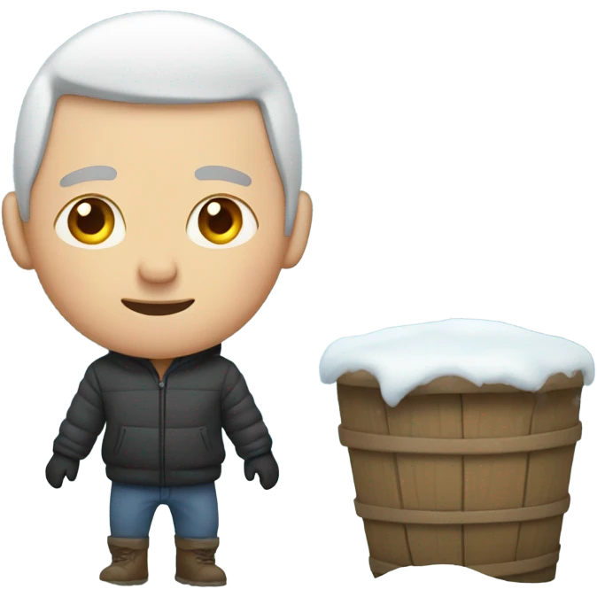 White man up to his waist in snow emoji